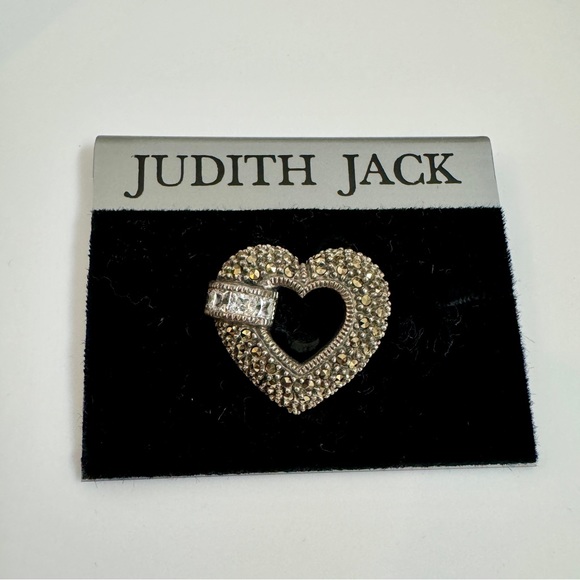 Judith Jack marcasite heart 🖤 pin/brooch - Picture 3 of 5
